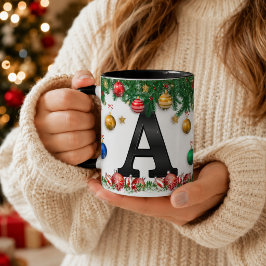 Taza personalizada de Navidad con monograma