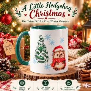 Taza personalizada de Navidad de erizo lindo