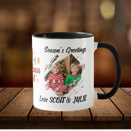 Taza personalizada de Navidad familiar con foto