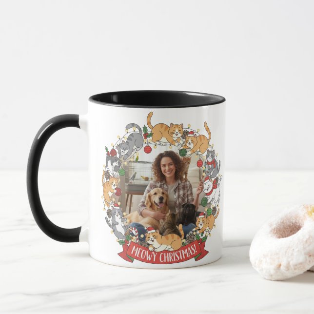 Taza personalizada de Navidad para mascotas (Con donut)