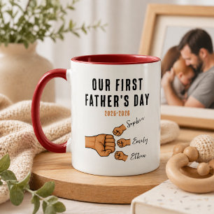 Taza personalizada de nuestro primer día del padre