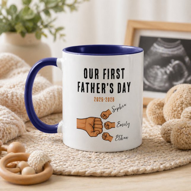 Taza Personalizada de Nuestro Primer Día del Padre (Personalized Our First Father’s Day Mug | New Dad)