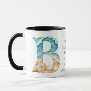 Taza personalizada de playa turquesa