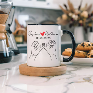 Taza personalizada de promesa rosa, regalo del día