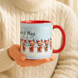 Taza Personalizada de Reno, Regalo de Navidad Cute
