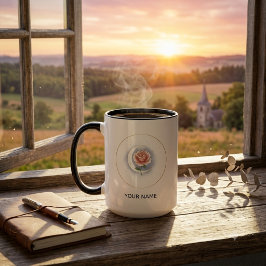 Taza personalizada de rosa celestial y luna - Na p