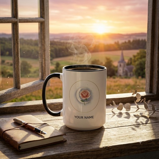 Taza personalizada de rosa celestial y luna - Na p (Subido por el creador)