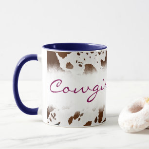 Taza personalizada de vaquera con estampado de cue