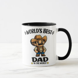 Taza personalizada de vaquero del mejor papá del m