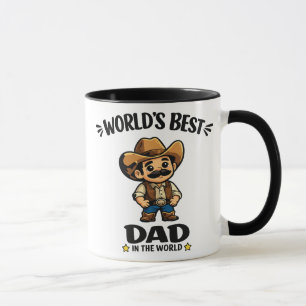 Taza personalizada de vaquero del mejor papá del m