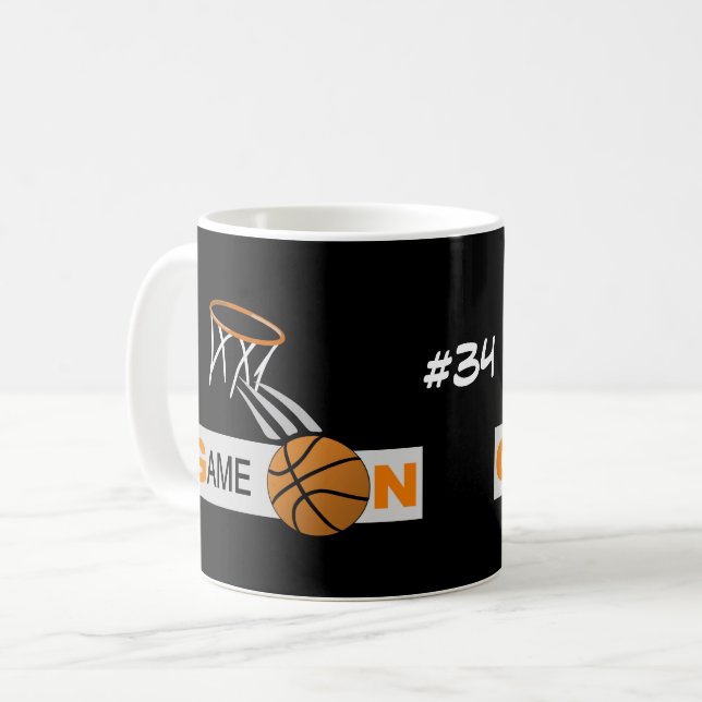 Taza personalizada del baloncesto del diseñador (Anverso izquierdo)