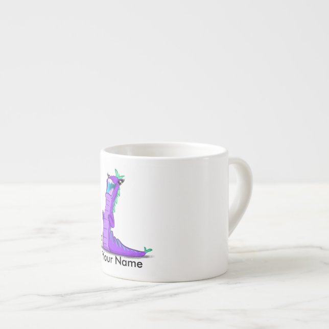 Taza personalizada del café express con "L" (Derecha)