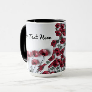 Taza personalizada del Día de la Madre con amapola