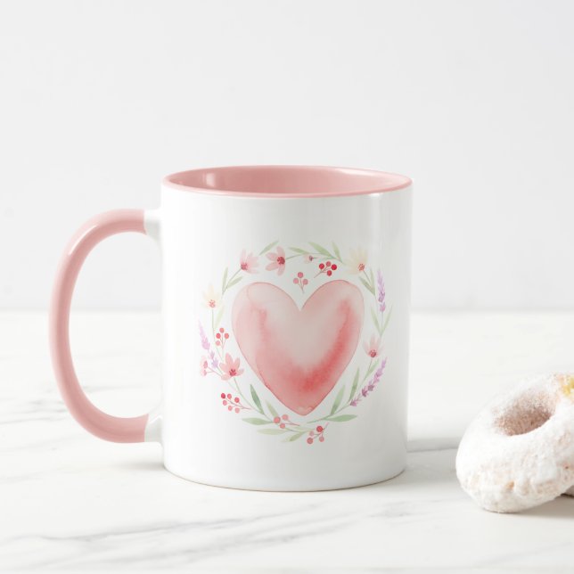 Taza personalizada del día de San Valentín 'Todo d (Con donut)