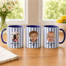 Taza personalizada del Día del Padre con 3 fotos,