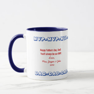 Taza personalizada del Día del Padre MVP PAPÁ