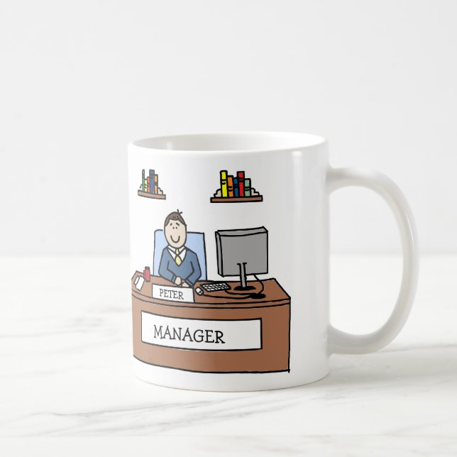Taza personalizada del dibujo animado del (Derecha)