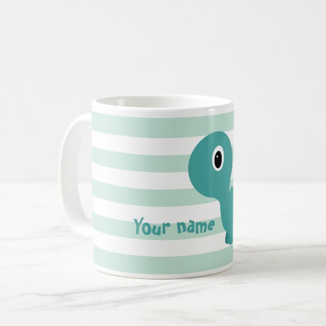 Taza personalizada del dinosaurio (Anverso izquierdo)