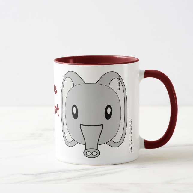 Taza personalizada del elefante (Derecha)