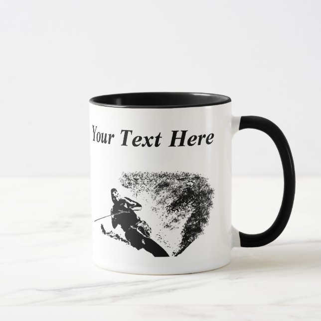 Taza personalizada del esquiador del agua del (Derecha)