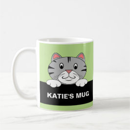 Taza personalizada del gato del dibujo animado