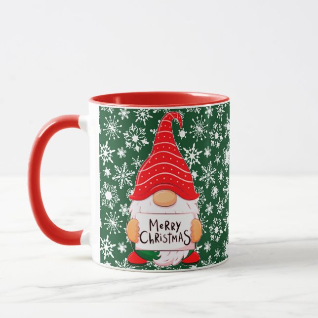 Taza personalizada del gnomo de Navidad (Izquierda)