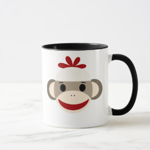 Taza personalizada del mono del calcetín de los