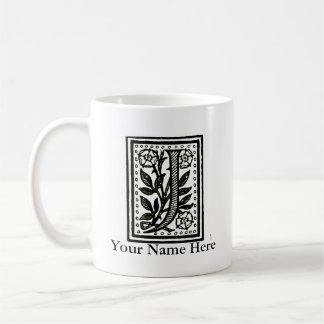 Taza personalizada del monograma de la letra J