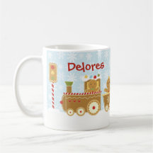 Taza personalizada del navidad del tren del pan de