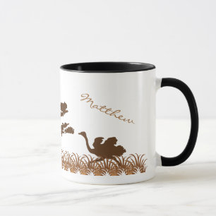 Taza personalizada del safari de la avestruz