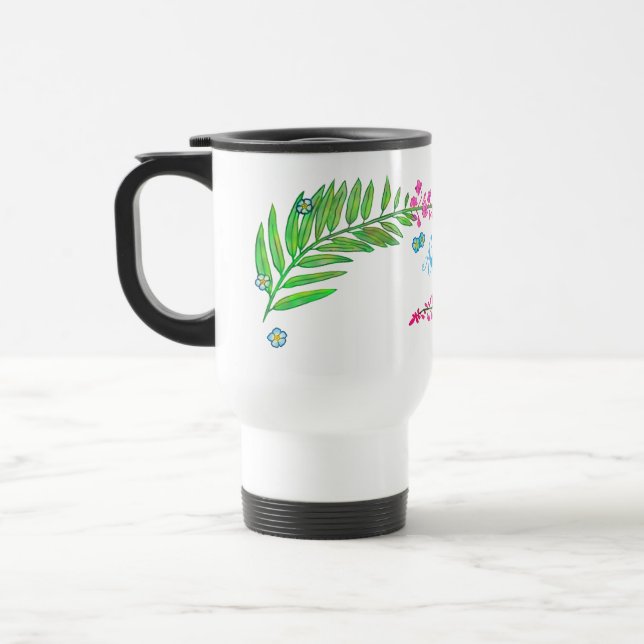 Taza personalizada del viaje del Fireweed y de la (Izquierda)