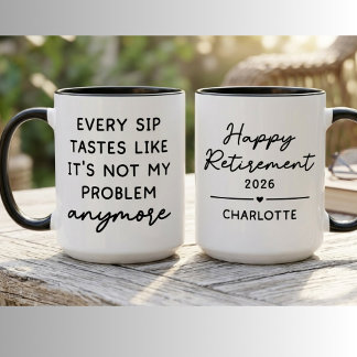 Taza Personalizada Divertida Jubilación Feliz 2026