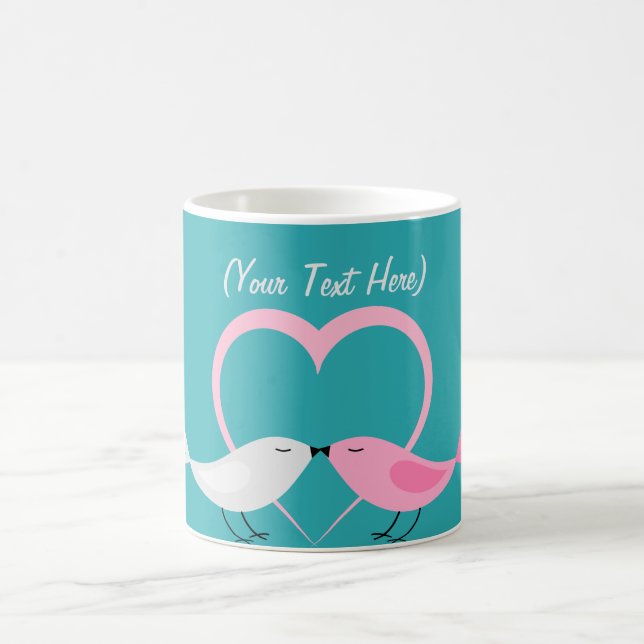 Taza personalizada dos pequeños Lovebirds (Centro)