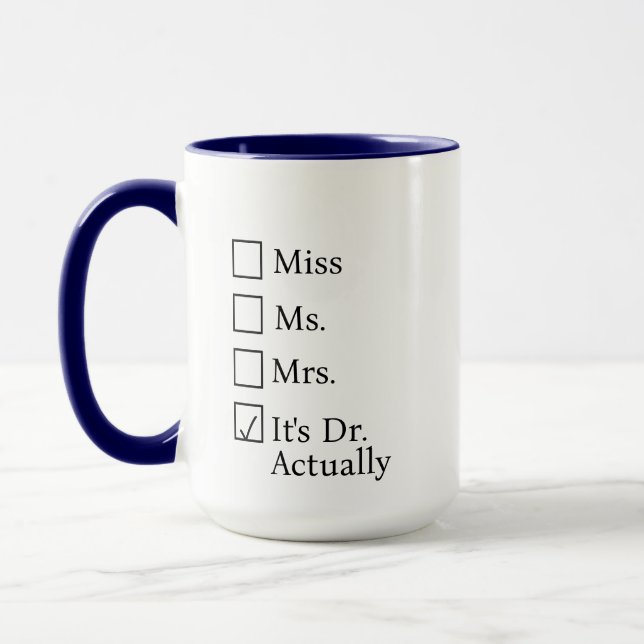Taza Personalizada Es Señorita Señora Señora Dra E (Izquierda)