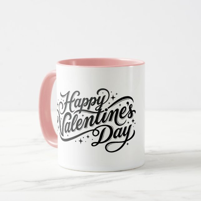 Taza personalizada Feliz día de San Valentín (Anverso izquierdo)