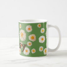 Taza personalizada flores de la margarita