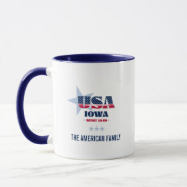 Taza personalizada Iowa USA 1846 Blue Star