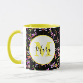 taza personalizada libélulas coloridas