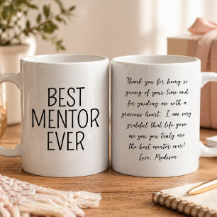 Taza Personalizada Mejor Mentor Siempre Corazón Ag