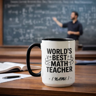 Taza Personalizada Mejor Profesor de Matemáticas d