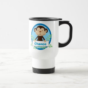 Taza personalizada mono lindo de la taza del viaje