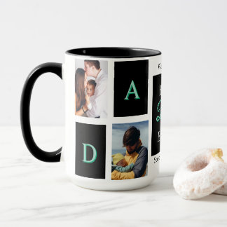 Taza personalizada negra con foto del mejor papá d