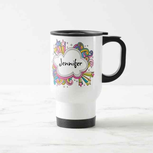 Taza personalizada nube enrrollada del viaje (Derecha)