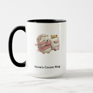 Taza Personalizada Oso Erizo Invierno Acogedor