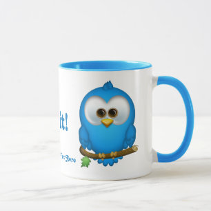Taza personalizada pájaro azul del pío de Cutie