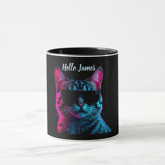 taza personalizada para amantes de gatos (Centro)