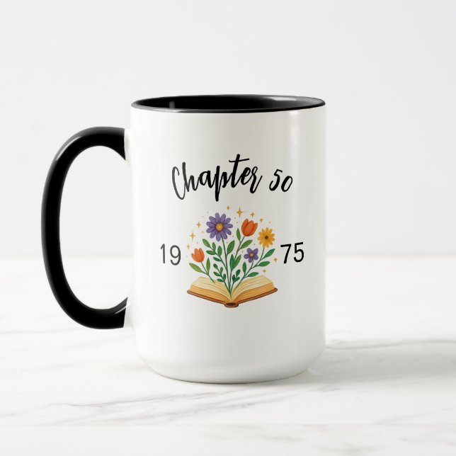 Taza personalizada para el cumpleaños número 50 de (Izquierda)