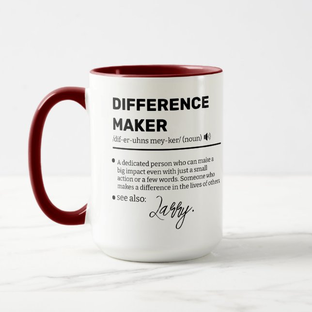 Taza personalizada para Hacedor de Diferencias, re (Izquierda)