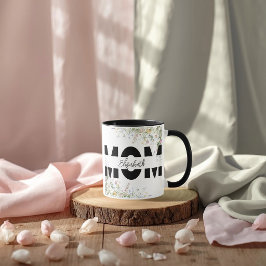 Taza personalizada para mamá con flores elegantes