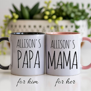 Taza personalizada para Mamá y Papá para madres y